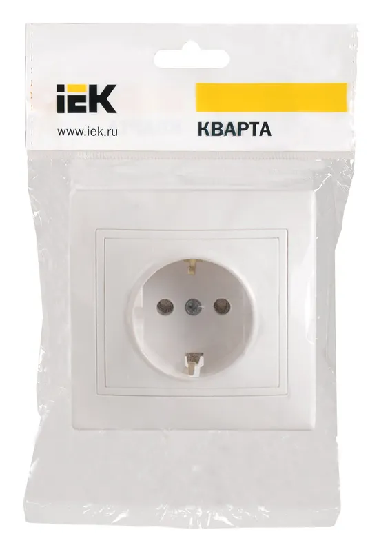 Розетка силов. IEK Кварта ERK14-K01-16-DM одинар. скрыт. зазем. крыш. IP20 белый (упак.:1шт)