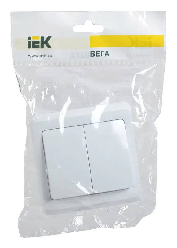 Выключатель IEK Вега скрыт. 2кл. IP20 белый (упак.:1шт) (EVV20-K01-10-DM)