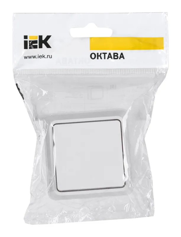 Выключатель IEK Октава откр. 1кл. IP20 белый (упак.:1шт) (EVO10-K01-10-DC)