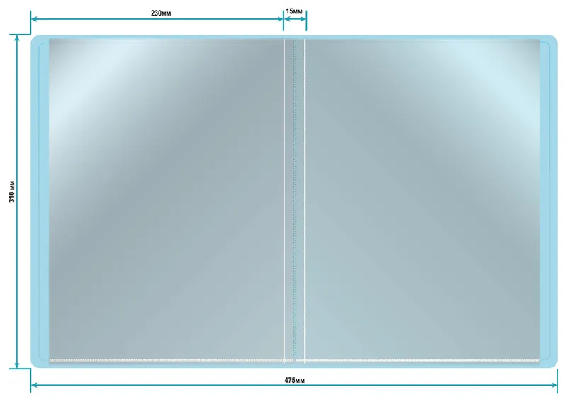 Папка с 10 прозр.вклад. Бюрократ Pastel PAST10BLUE A4 пластик 0.5мм торц.карм с бум. встав голубой