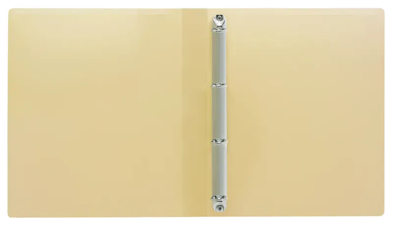 Папка панорама на 4-х кольцах Бюрократ Pastel PAST0740/4RYEL A4 пластик 0.7мм кор.40мм торц.карм с бум. встав желтый