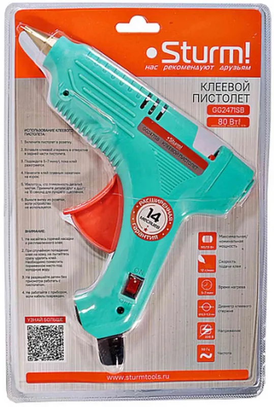 Клеевой пистолет Sturm! GG2471SB 33Вт 12гр/мин стерж.:11х100мм