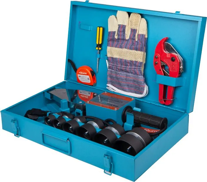 Сварочный аппарат для пластиковых труб Sturm! TW7225P 2.5кВт Тмакс.:300 парн.насад. 6насад. (кейс в компл.)