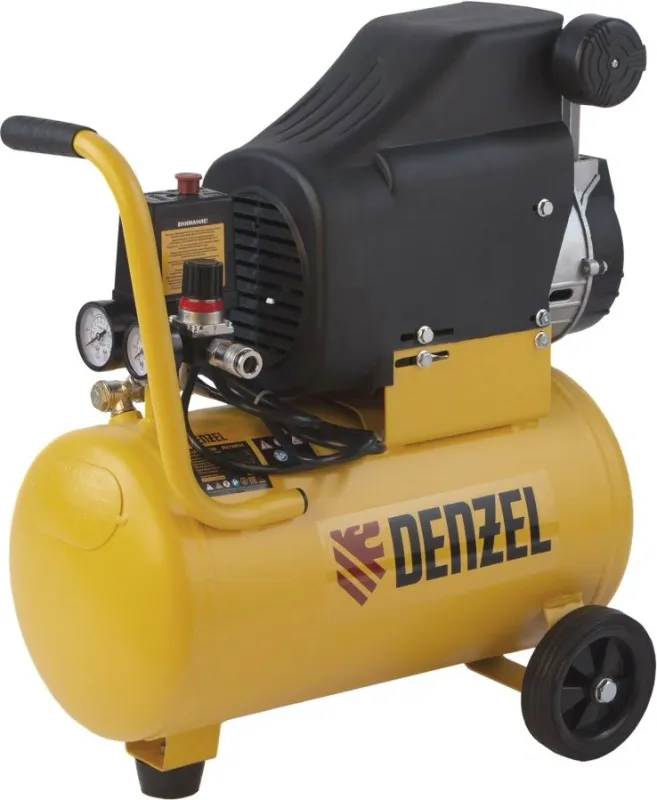 Компрессор поршневой Denzel DLC1300/24 безмасляный 206л/мин 24л 1300Вт желтый/черный