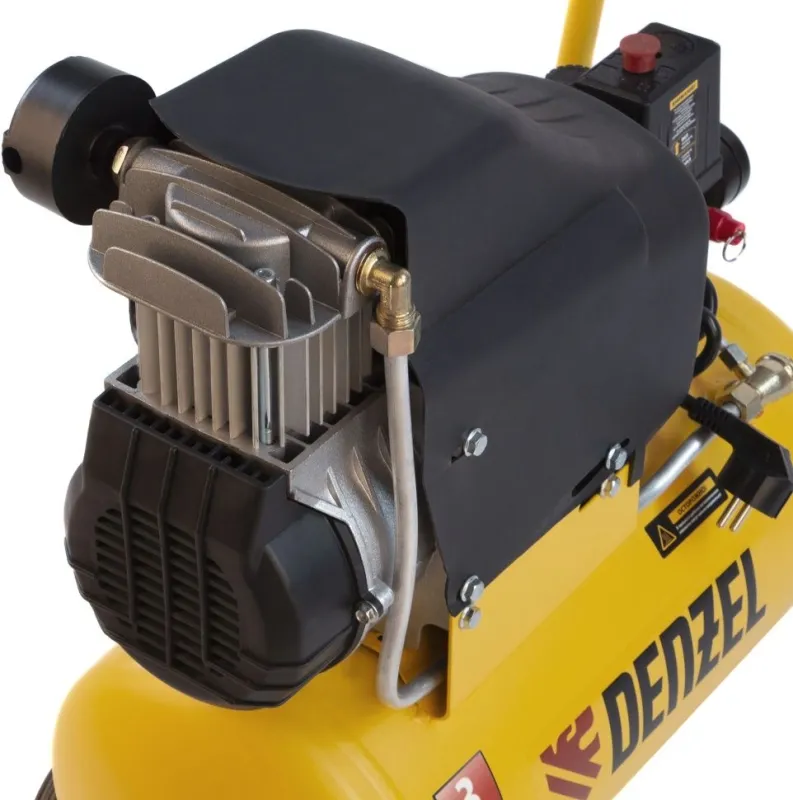 Компрессор поршневой Denzel DLC1300/24 безмасляный 206л/мин 24л 1300Вт желтый/черный