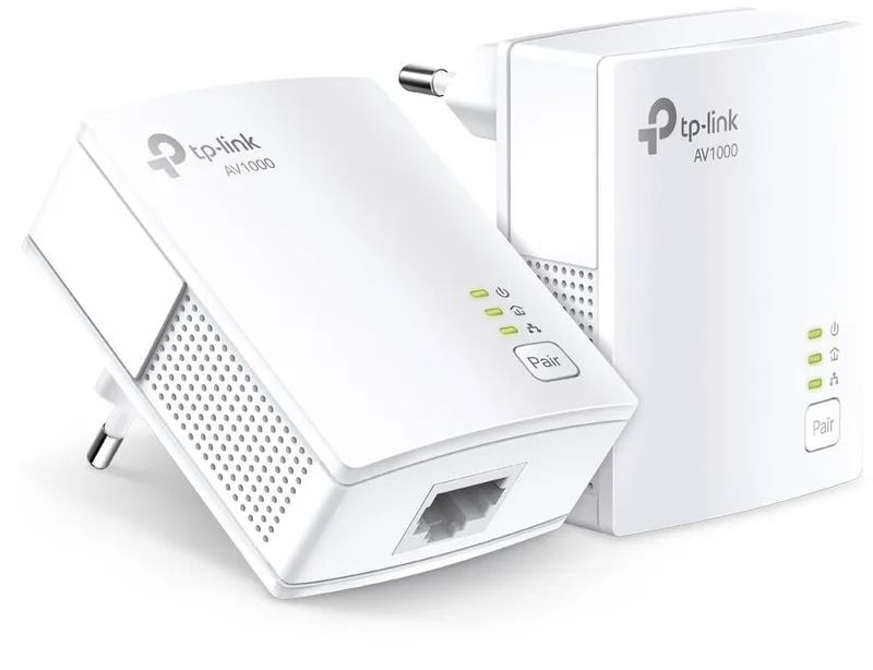 TP-Link TL-PA7017 KIT, AV1000 Комплект гигабитных адаптеров 2 шт., Powerline 1000 Мбит/с, гиг. порты 1+1