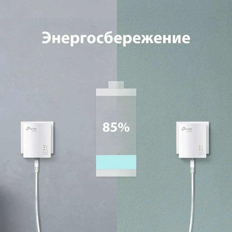 TP-Link TL-PA7017 KIT, AV1000 Комплект гигабитных адаптеров 2 шт., Powerline 1000 Мбит/с, гиг. порты 1+1