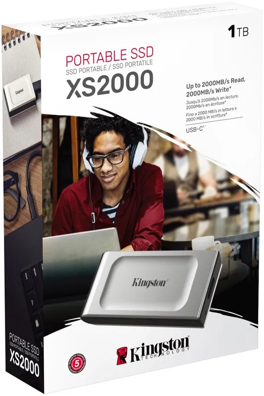 Тведотельный накопитель Kingston External SSD SXS2000 1Tb USB 3.2 Gen 2x2 R2000/W2000MB/s Retail 1 year (SXS2000/1000G)