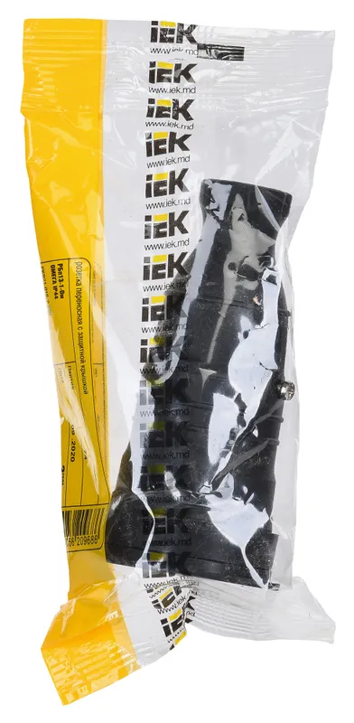 Розетка силов. IEK Омега PKR21-016-2-K02 1 розетка одинар. откр. зазем. крыш. IP44 черный (упак.:1шт)