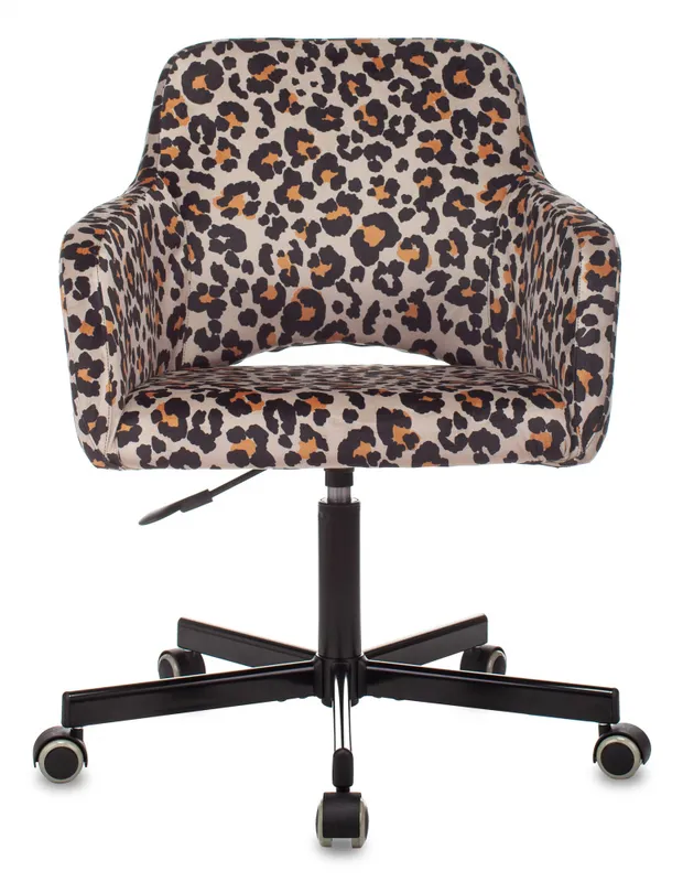 Кресло Бюрократ CH-380M леопардовый Italia LEO крестов. металл черный