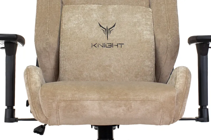 Кресло игровое Knight N1 Fabric бежевый Light-21 с подголов. крестов. металл