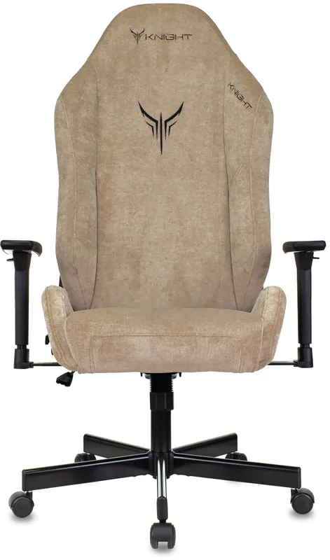Кресло игровое Knight N1 Fabric бежевый Light-21 с подголов. крестов. металл
