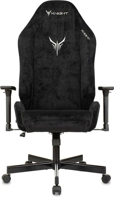 Кресло игровое Knight N1 Fabric черный Light-20 с подголов. крестов. металл