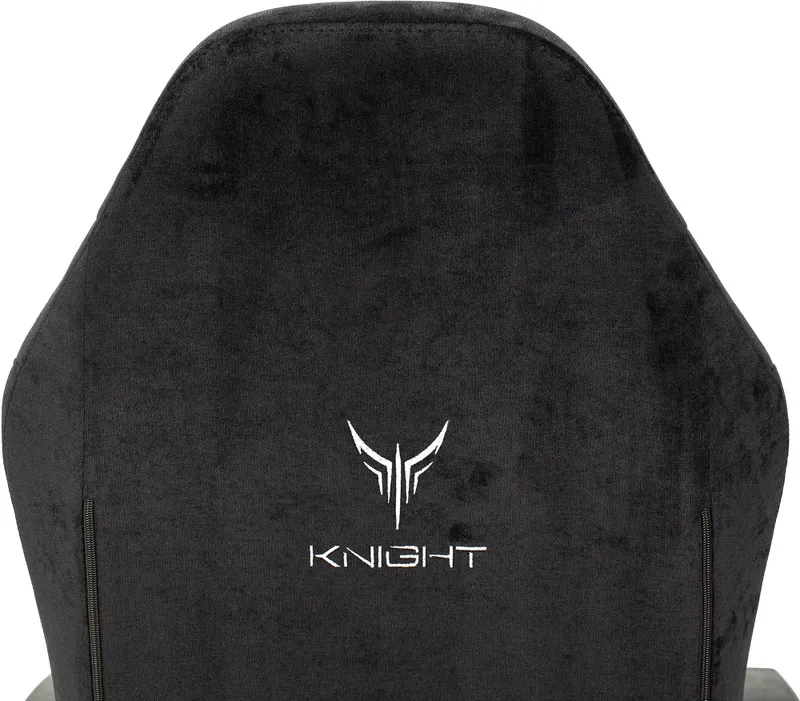 Кресло игровое Knight N1 Fabric черный Light-20 с подголов. крестов. металл