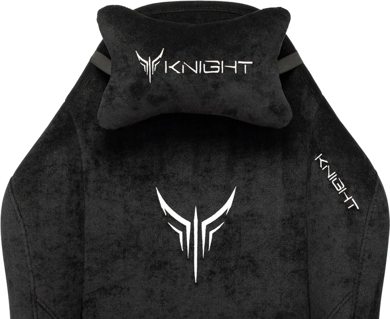 Кресло игровое Knight N1 Fabric черный Light-20 с подголов. крестов. металл