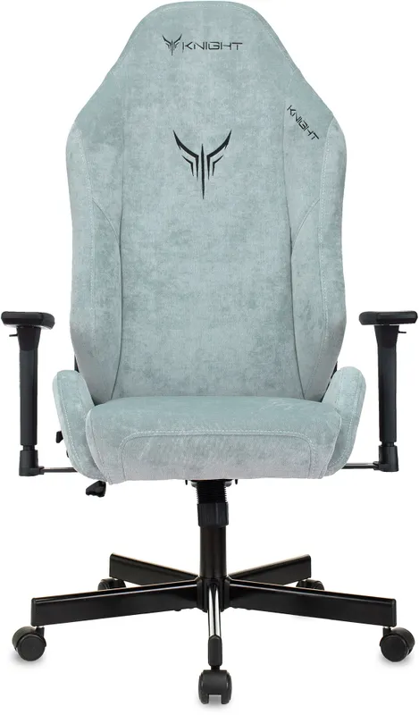 Кресло игровое Knight N1 Fabric серо-голубой Light-28 с подголов. крестов. металл