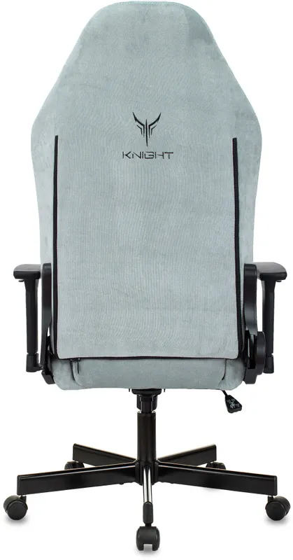 Кресло игровое Knight N1 Fabric серо-голубой Light-28 с подголов. крестов. металл