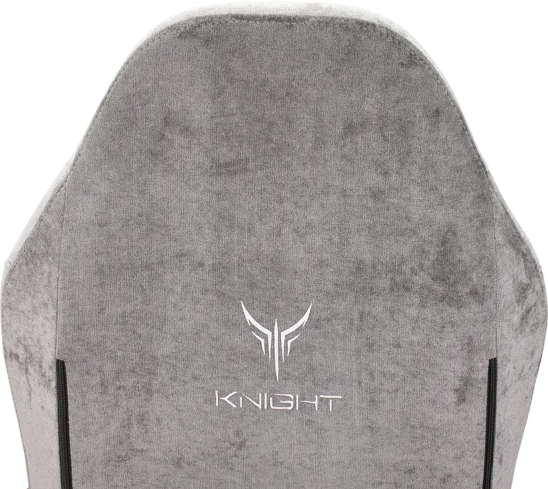 Кресло игровое Knight N1 Fabric серый Light-19 с подголов. крестов. металл