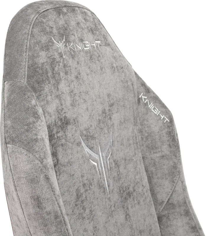 Кресло игровое Knight N1 Fabric серый Light-19 с подголов. крестов. металл