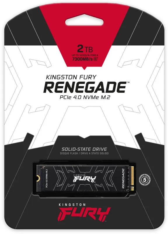 Твердотельный накопитель Kingston SSD 2TB SFYRD/2000G Fury Renegade M.2 2280 PCIe 4.0 x4 NVMe R7300/W7000MB/s 3D TLC MTBF 2M 2,0PBW Retail 1 year
