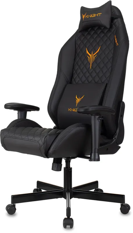 Кресло игровое Knight EXPLORE черный ромбик эко.кожа с подголов. крестовина металл (плохая упаковка)