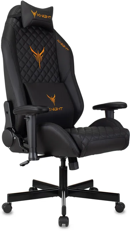 Кресло игровое Knight EXPLORE черный ромбик эко.кожа с подголов. крестовина металл (плохая упаковка)