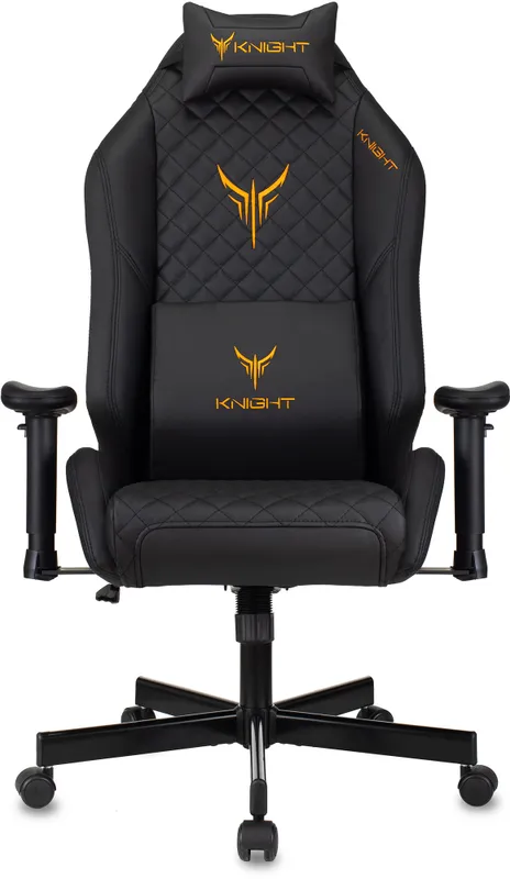 Кресло игровое Knight EXPLORE черный ромбик эко.кожа с подголов. крестовина металл (плохая упаковка)