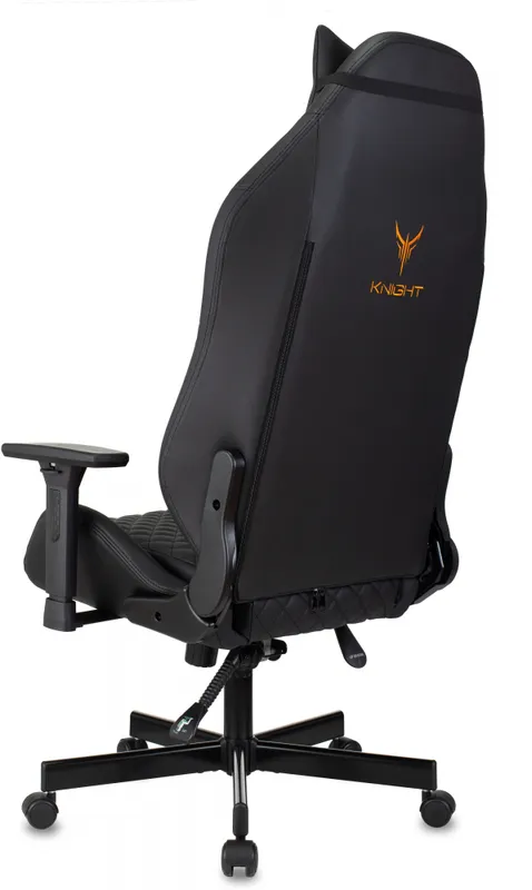 Кресло игровое Knight Rampart черный ромбик эко.кожа с подголов. крестов. металл