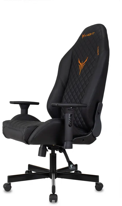 Кресло игровое Knight Rampart черный ромбик эко.кожа с подголов. крестов. металл