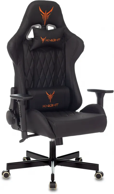 Кресло игровое Knight ARMOR черный ромбик эко.кожа с подголов. крестов. металл