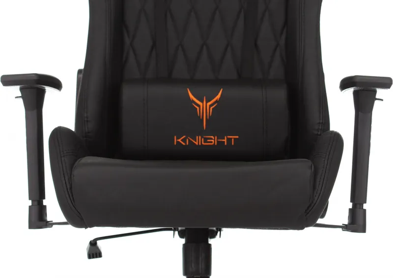 Кресло игровое Knight ARMOR черный ромбик эко.кожа с подголов. крестов. металл