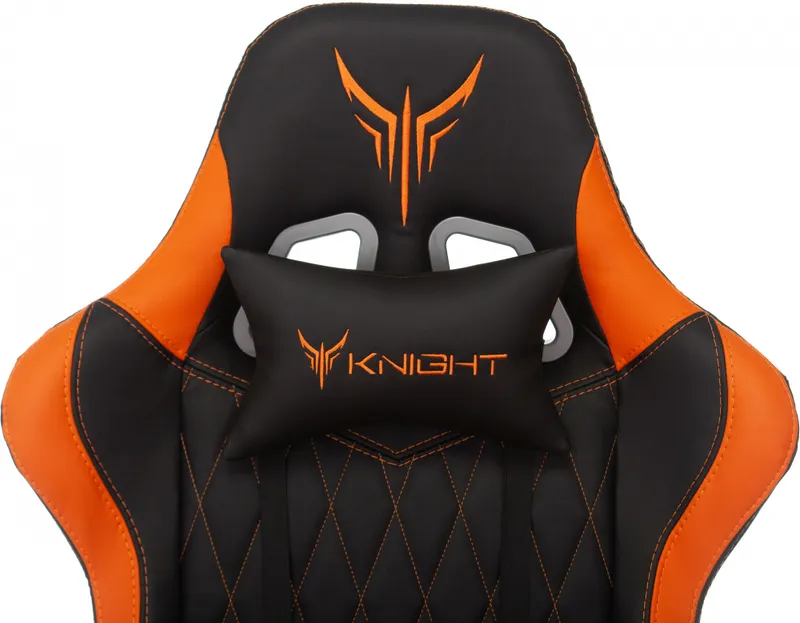 Кресло игровое Knight ARMOR черный/оранжевый ромбик эко.кожа с подголов. крестов. металл