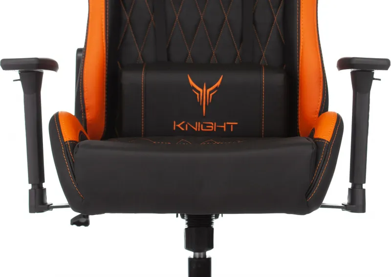 Кресло игровое Knight ARMOR черный/оранжевый ромбик эко.кожа с подголов. крестов. металл