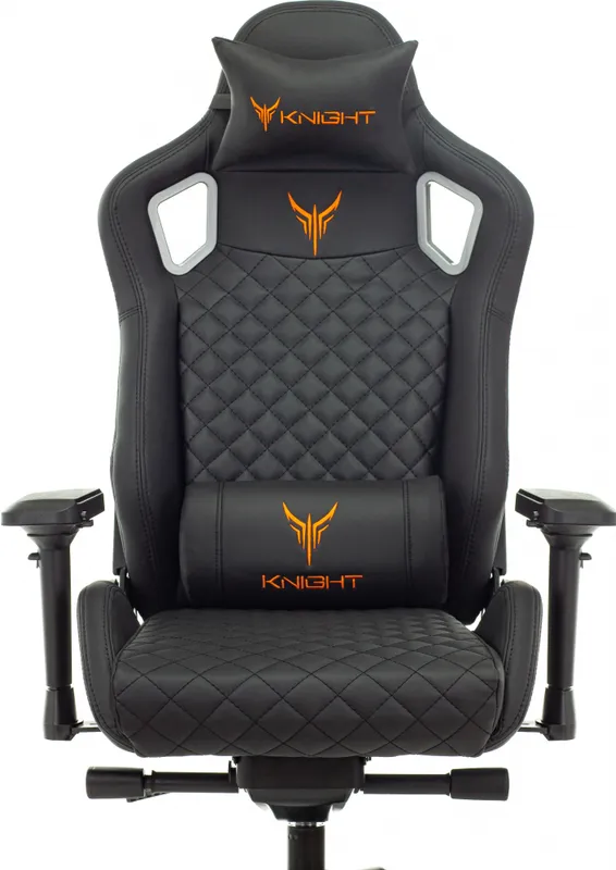 Кресло игровое Knight TITAN черный ромбик эко.кожа с подголов. крестов. металл