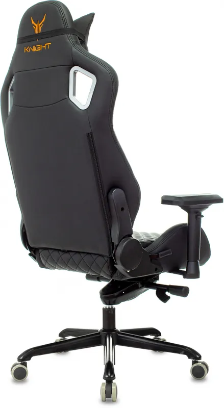 Кресло игровое Knight TITAN черный ромбик эко.кожа с подголов. крестов. металл