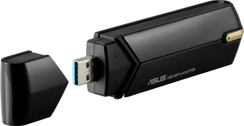 Адаптер ASUS USB-AX56 // WI-FI 802.11ax, 567 + 1201 Mbps USB 3.2 Adapter + antenna ; 90IG06H0-MO0R00