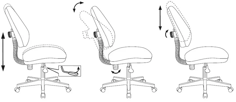 Кресло детское Бюрократ KD-4 голубой Sticks 06 крестов. пластик