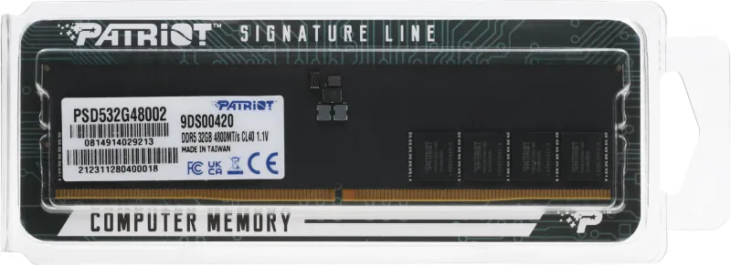 Память DDR5 32GB 4800MHz Patriot PSD532G48002 Signature RTL PC5-38400 CL40 DIMM 288-pin 1.1В dual rank Ret