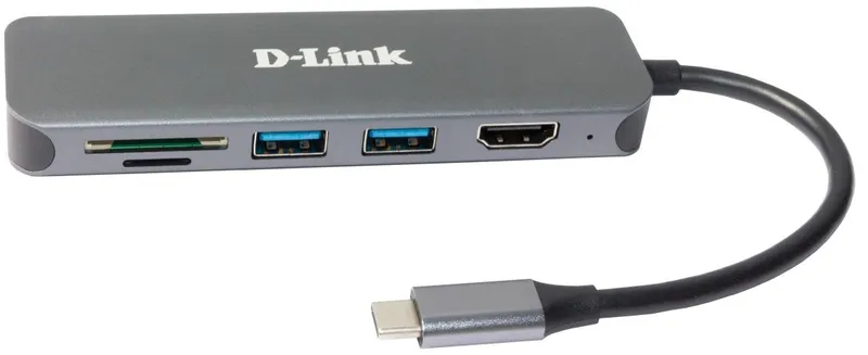 Концентратор usb D-Link USB-C Docking Station, 2xUSB 3.0 + USB-C/PD3.0 + HDMI, SD/microSD Card Reader
