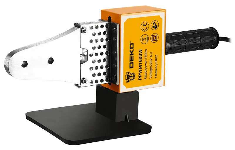 Сварочный аппарат для пластиковых труб Deko PPWM1600W 1.6кВт Тмакс.:300 парн.насад. 3насад. (кейс в компл.) (063-4203)