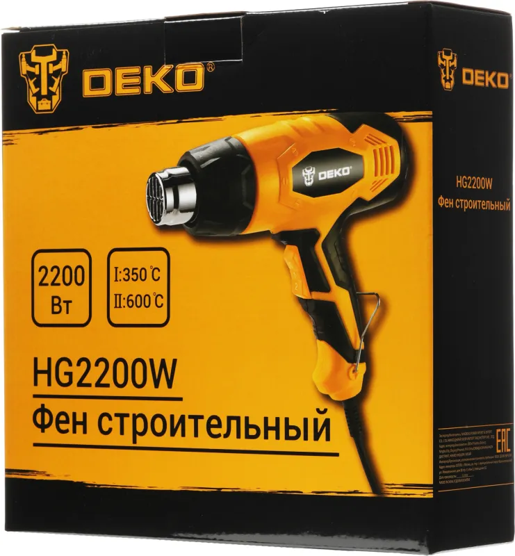 Технический фен Deko HG2200W 2200Вт темп.350/600С