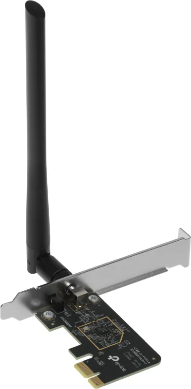 TP-Link Archer T2E, AC600 Двухдиапазонный Wi-Fi адаптер PCI Express, до 200 Мбит/с на 2,4 ГГц + до 433 Мбит/с на 5 ГГц, 1 внешняя антенна с высоким коэффициентом усиления