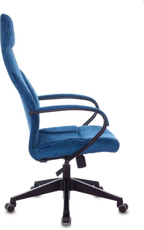 Кресло руководителя Бюрократ CH-608Fabric темно-синий Velvet 29 крестов. пластик