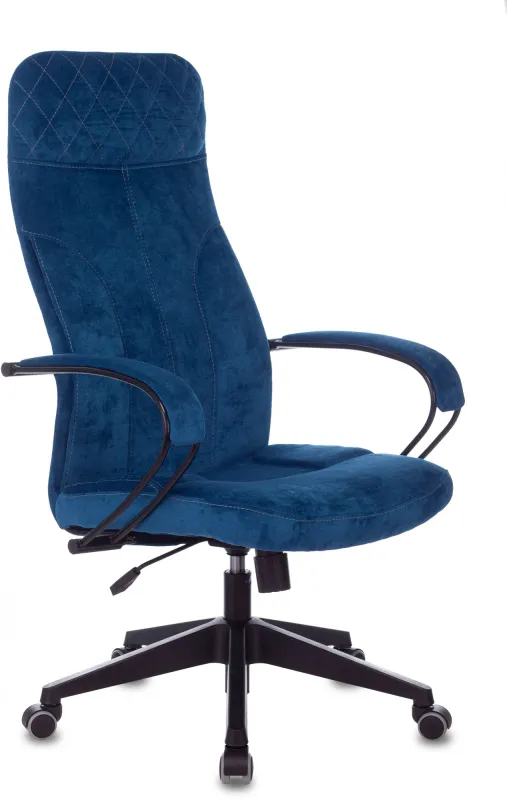 Кресло руководителя Бюрократ CH-608Fabric темно-синий Velvet 29 крестов. пластик