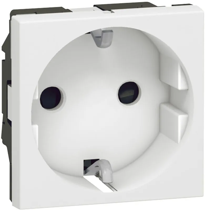 Розетка силов. Legrand Mosaic 077211 одинар. скрыт. зазем. штор. белый (упак.:1шт)