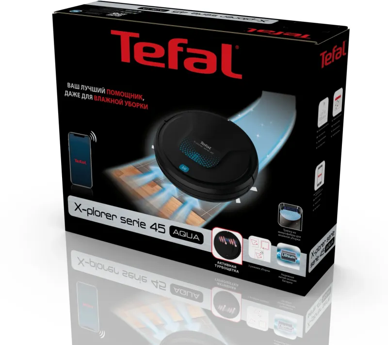 Пылесос-робот Tefal X-Plorer Serie 45 RG8275WH черный