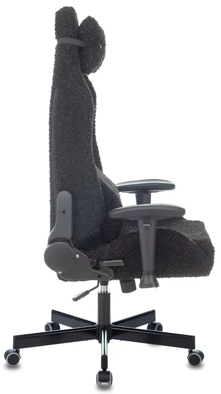 Кресло игровое Knight T1 черный экомех с подголов. крестов. металл