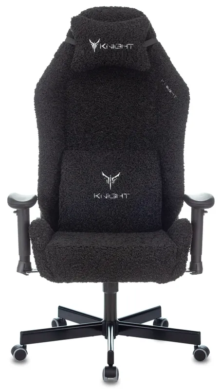 Кресло игровое Knight T1 черный экомех с подголов. крестов. металл