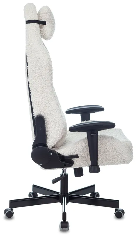 Кресло игровое Knight T1 молочный экомех с подголов. крестов. металл