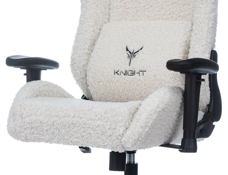 Кресло игровое Knight T1 молочный экомех с подголов. крестов. металл